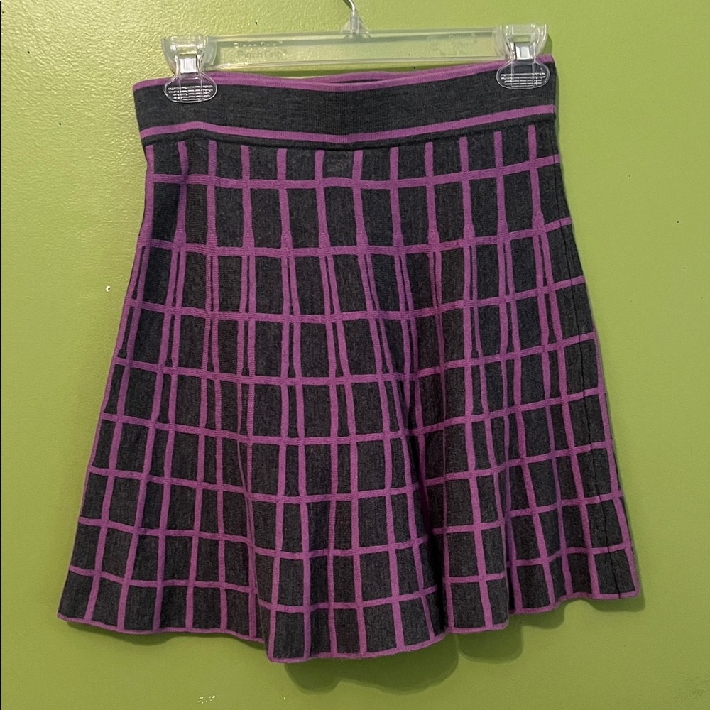 NWOT Krimson Klover purple & gray flare skirt.